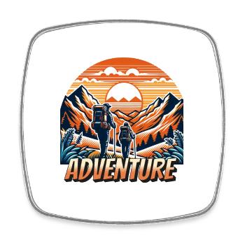 Randonnée Aventure en camping en plein air - Magnet carré - blanc - Devant