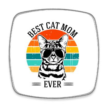 Best Cat Mom Ever Bengal Cat Cats Wilsigns - Square fridge magnet - white - Front