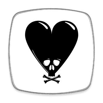 Noir Saint-Valentin - Magnet carré - blanc - Devant