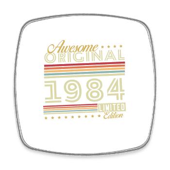 Vinatge 1984 Geburtstagsgeschenk - Viereckiger Kühlschrankmagnet - Weiß - Vorne