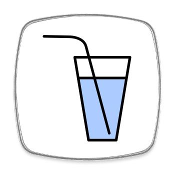Eau minérale - Magnet carré - blanc - Devant