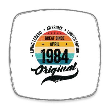 Rétro 40 ans avril 1984 anniversaire Vintage Bday - Magnet carré - blanc - Devant