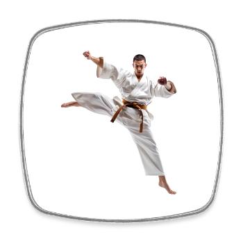 Karate is a demanding martial art - Square fridge magnet - white - Front