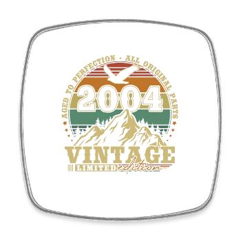Vintage 2004 Retro Birthday Gift - Square fridge magnet - white - Front