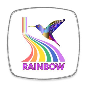 Regenbogen - Viereckiger Kühlschrankmagnet - Weiß - Vorne