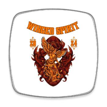 Winged Spirit 1 - Square fridge magnet - white - Front