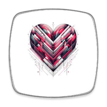 Futuristic Heart - Square fridge magnet - white - Front
