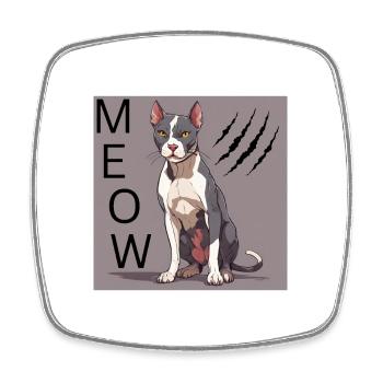 Angry Cat - Square fridge magnet - white - Front