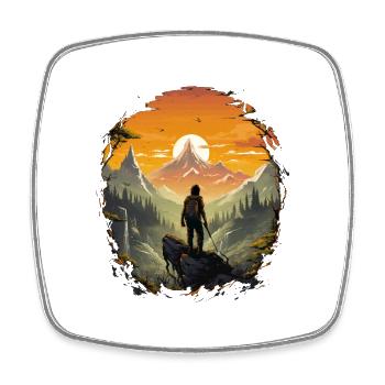 Hiking Adventure Hiking Mountains Hiking Camping - Square fridge magnet - white - Front