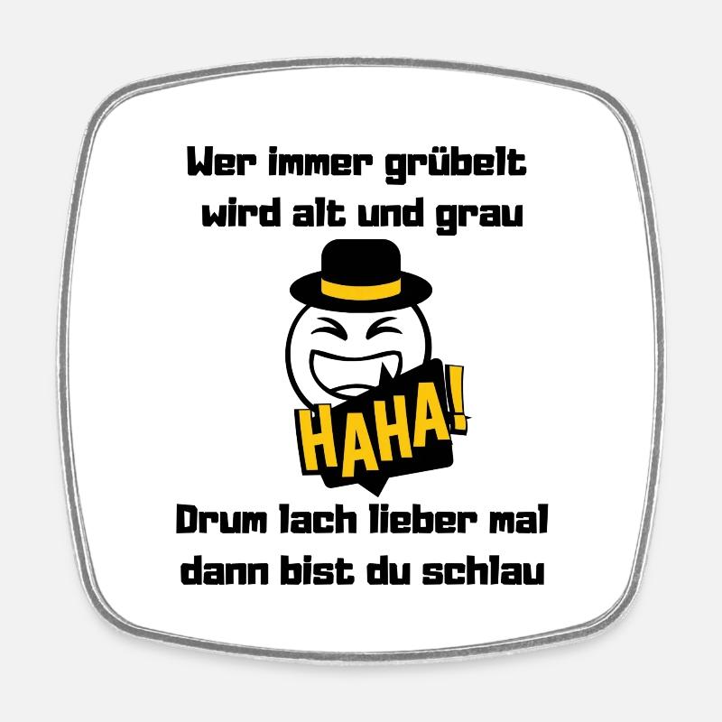 Who's always brooding - Square fridge magnet - white