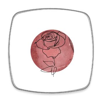 Rosen-Minimalismus - Viereckiger Kühlschrankmagnet - Weiß - Vorne