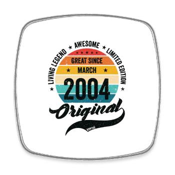 Rétro 20 Ans Mars 2004 Anniversaire Vintage Bday - Magnet carré - blanc - Devant