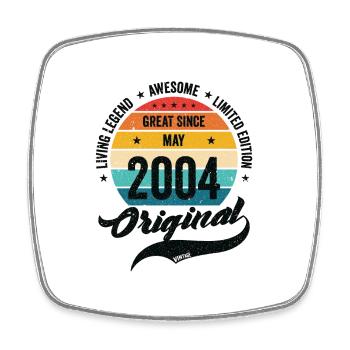 Rétro 20 Ans Mai 2004 Anniversaire Vintage Bday - Magnet carré - blanc - Devant