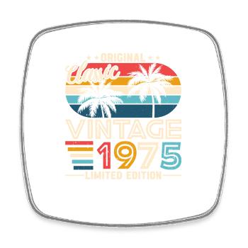 Vintage 1975 - Retro Birthday Gift Idea - Viereckiger Kühlschrankmagnet - Weiß - Vorne