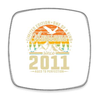 Millésime 2011 : Idée cadeau d’anniversaire légendaire - Magnet carré - blanc - Devant
