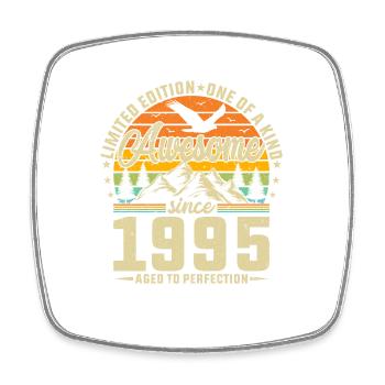 Legendary 1995 Vintage Birthday Shirt - Square fridge magnet - white - Front