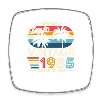 Vintage 1985 - Retro Birthday Gift - Viereckiger Kühlschrankmagnet - Weiß - Vorne