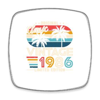 Vintage 1986: Retro Birthday Gift for Legends - Viereckiger Kühlschrankmagnet - Weiß - Vorne