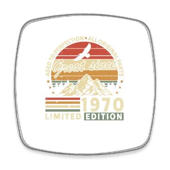 Légende vintage des années 1970 - Magnet carré - blanc - Devant