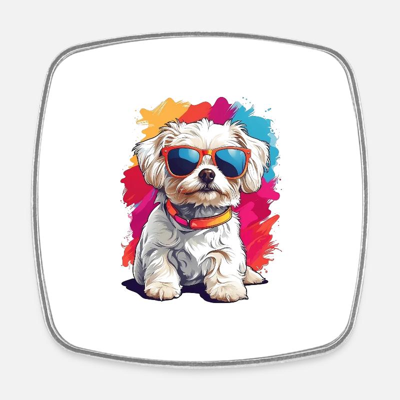 Shih Tzu - Square fridge magnet - white
