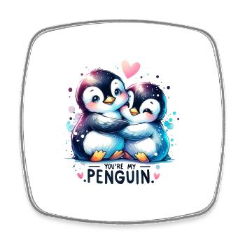 You are my Pinguin Zwei Süße kuschelnde Pinguine - Viereckiger Kühlschrankmagnet - Weiß - Vorne