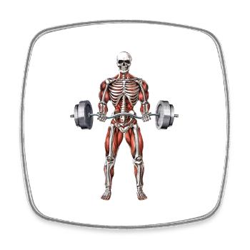 Skeleton Fitness Workout - Viereckiger Kühlschrankmagnet - Weiß - Vorne