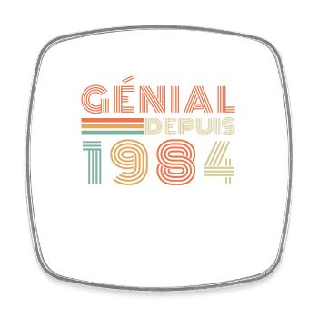 Awesome Since 1984 Retro Birthday Gift - Square fridge magnet - white - Front