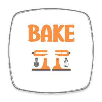 Baking Pun Bake Cook Chef Baker - Viereckiger Kühlschrankmagnet - Weiß - Vorne