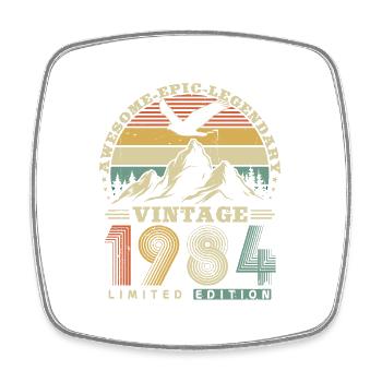 Vintage 1984 Retro Vintage Birthday Gift - Square fridge magnet - white - Front