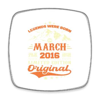 Cadeau D'anniversaire Nées En Mars 2016 Vintage - Magnet carré - blanc - Devant