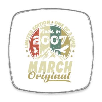 March 2007 Birthday Gift Limited Edition - Square fridge magnet - white - Front