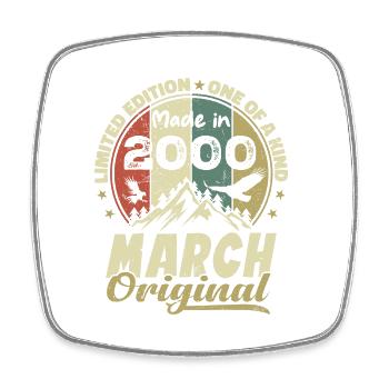 März 2000 Geburtstagsgeschenk in limitierter Auflage - Viereckiger Kühlschrankmagnet - Weiß - Vorne