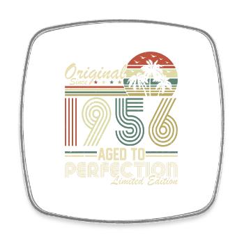 Vintage 1956 - Retro Birthday Gift - Square fridge magnet - white - Front