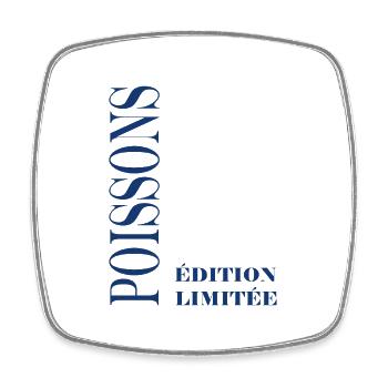 poissons - Magnet carré - blanc - Devant