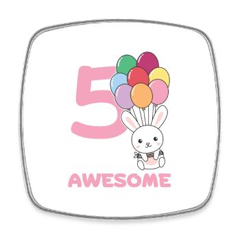 Lapin pour les enfants de 5 ans - Magnet carré - blanc - Devant