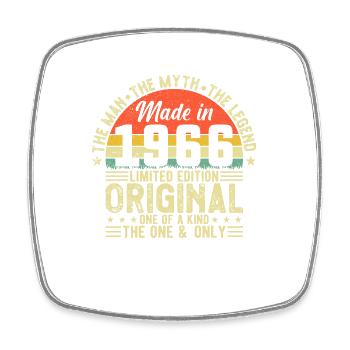 Vintage 1966 Birthday Tee - Square fridge magnet - white - Front