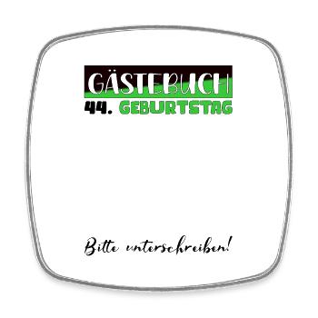 44th birthday gift women's decoration men's guest book - Square fridge magnet - white - Front