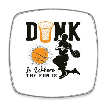 Le dunk est là où le plaisir est Basketball Lustig - Magnet carré - blanc - Devant