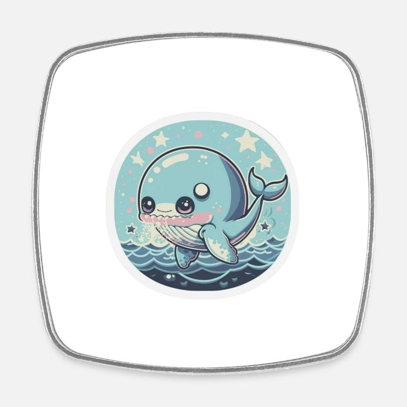 Whale Lover - Square fridge magnet - white
