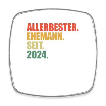 Bester Ehemann seit 2024 1.Hochzeitstag - Viereckiger Kühlschrankmagnet - Weiß - Vorne