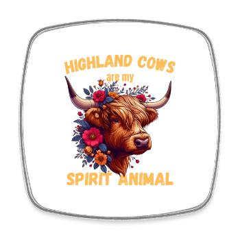 Cow, Scottish Highlands, Beef, Spirit, Animal, Soul - Square fridge magnet - white - Front