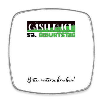 52nd Birthday Gift Women's Decoration Men's Guestbook - Square fridge magnet - white - Front