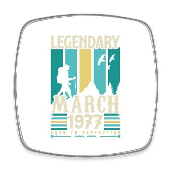 Anniversaire Mars 1977,cadeau Vintage mars 1977. - Magnet carré - blanc - Devant