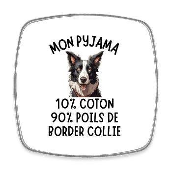 Propriétaire de chien border collie 1 - Magnet carré - blanc - Devant
