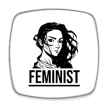FEMINIST - Viereckiger Kühlschrankmagnet - Weiß - Vorne