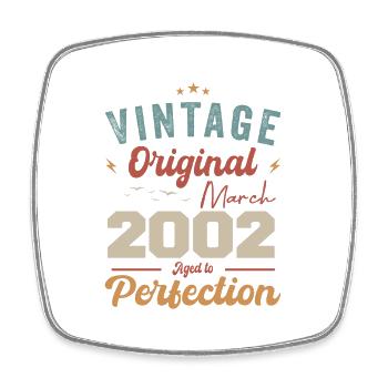 März 2002 Jahrgang geboren Vintage Geburtstag - Viereckiger Kühlschrankmagnet - Weiß - Vorne