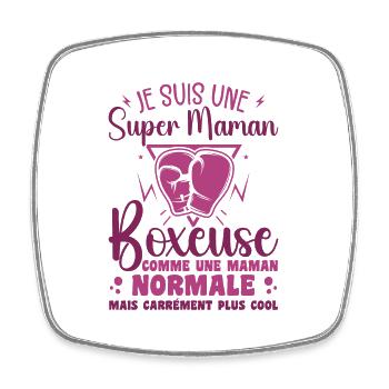 Box-Mama wie normal, aber coolere Mama - Viereckiger Kühlschrankmagnet - Weiß - Vorne