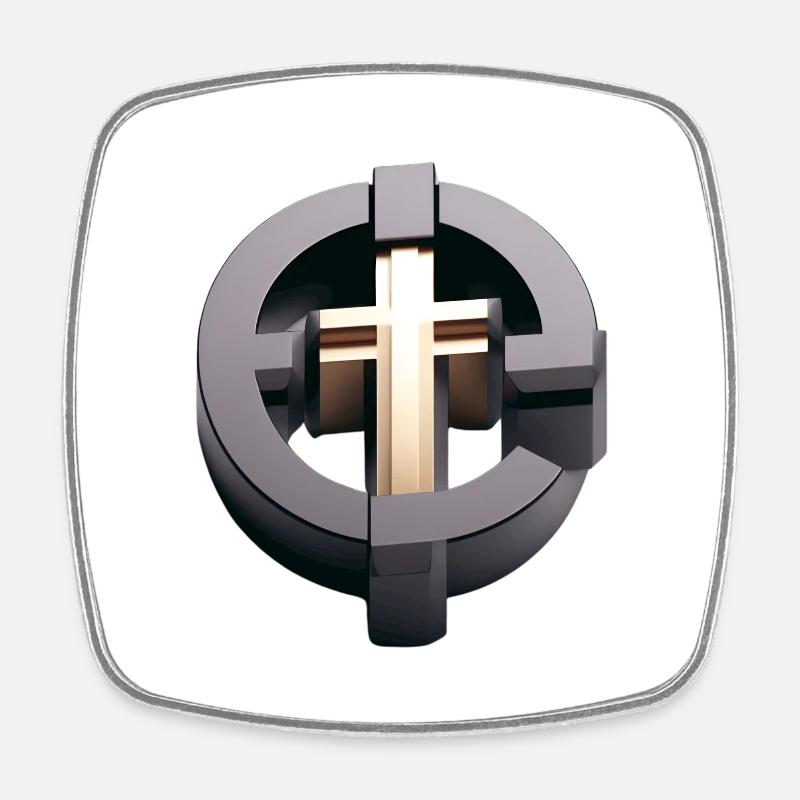 Croix choisie - Magnet carré - blanc