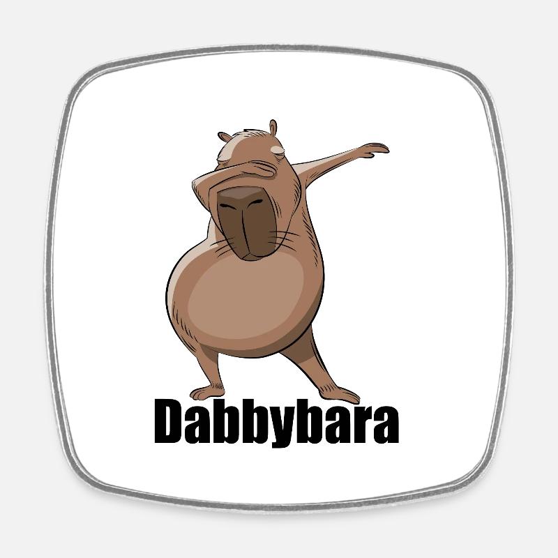 Dabbybara - Capybara dabbing - Viereckiger Kühlschrankmagnet - Weiß