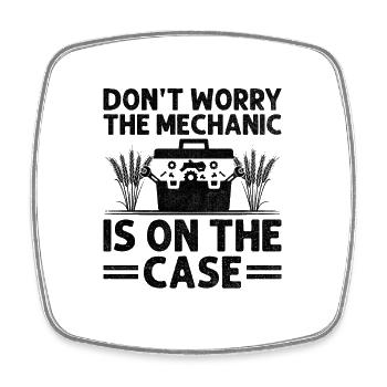 Agricultural Mechanic Funny Tractor Mechanics Farm - Square fridge magnet - white - Front